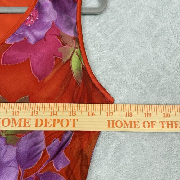 Monsoon Silk Blend Slip Dress US 8 UK 10 Pink Red Floral Maxi Bias Cut Romantic - Picture 8 of 12